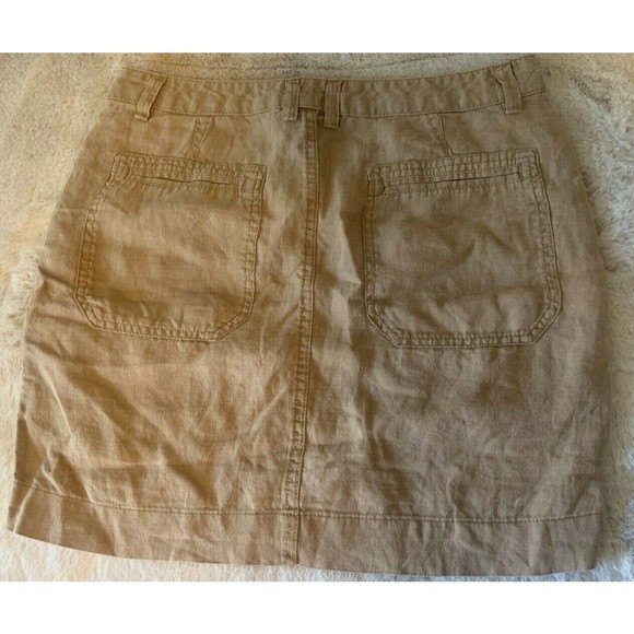 WOMENS Gap MINI SKIRT SIZE 2 100% Linen Brown - Picture 2 of 4